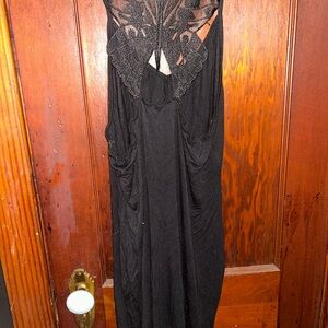 Black Butterly shaped Lace Back Dress